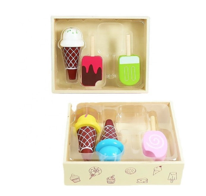 Wooden magnetic Ice-cream set