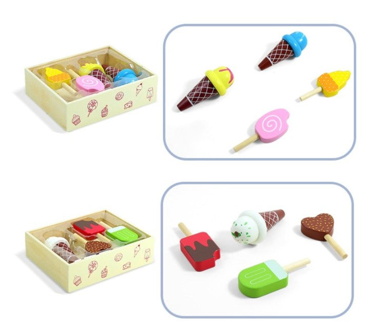 Wooden magnetic Ice-cream set