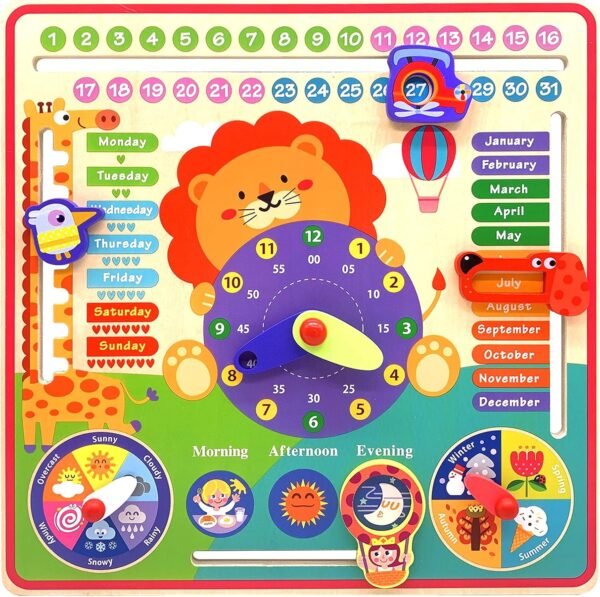 Lion Calendar Clock