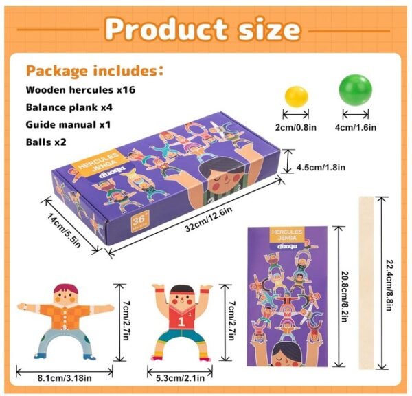 Wooden Stacking Toy - Hercules Jenga - Image 6