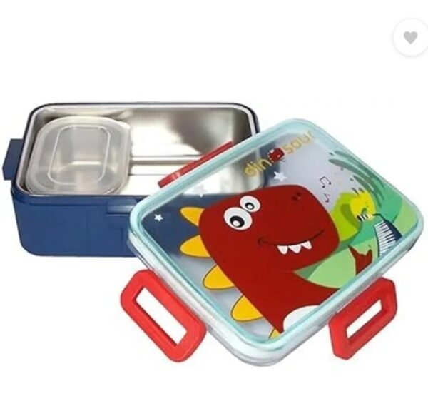 Dinosaur-Themed Stainless Steel Lunch Box