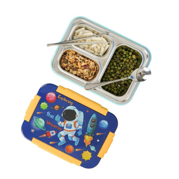 3 Compartment Stainless Steel Lunch Box - Image 2